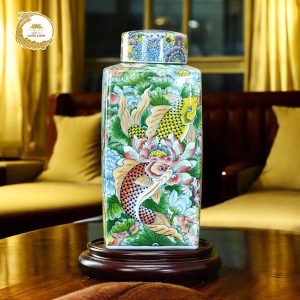 Hộp quý bảo ngư lạc liên khê Bát Tràng cao cấp