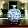 Bình tấn tài tấn lộc - gốm sứ men lam cao cấp