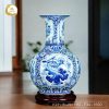 Bình tỏi tứ cảnh gốm sứ men lam