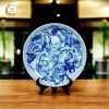 Đĩa cảnh men lam Ban Thọ