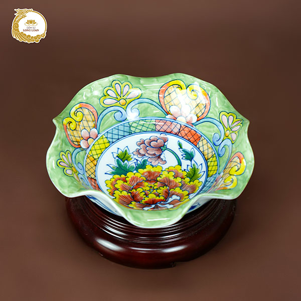 Bát thả hoa Mẫu Đơn Vượng Cát – Gốm sứ Bát Tràng