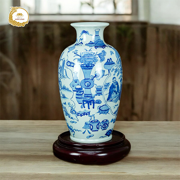Bình gốm Cổ Tranh Đạo Nhân – Gốm sứ Bát Trang