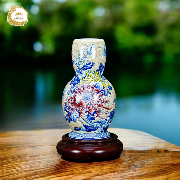 Bình gốm Hoa Cúc – Gốm sứ Bát Tràng