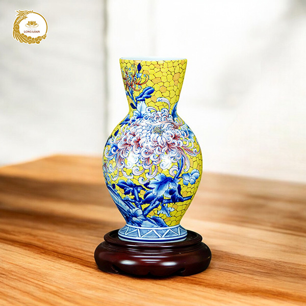 Bình gốm Kim Vân Phú Quý – Gốm sứ Bát Tràng