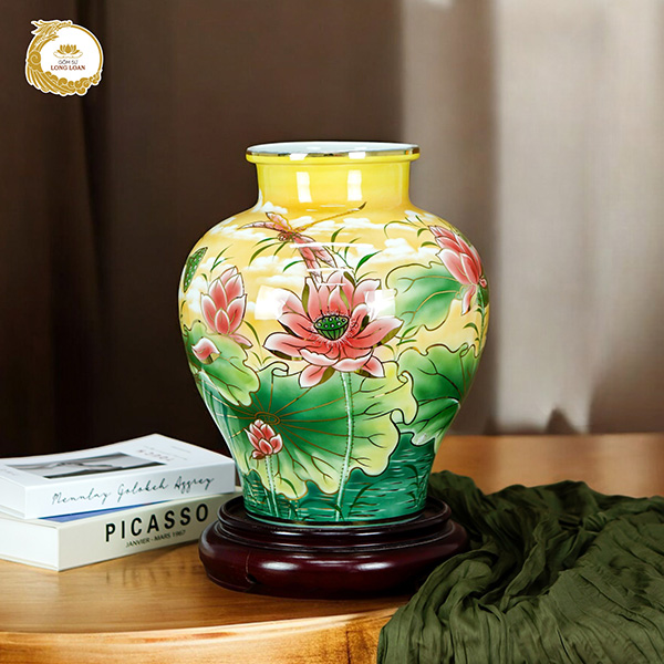 Bình gốm Liên Hoa Tịnh Cảnh – Gốm sứ Bát Tràng