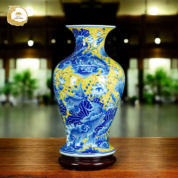 Bình gốm Liên Ngư Phú Quý – Gốm sứ Bát Tràng