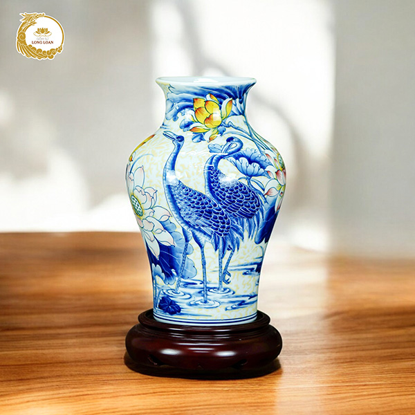 Bình Gốm Liên Hạc Vĩnh Tường – Gốm sứ Bát Tràng