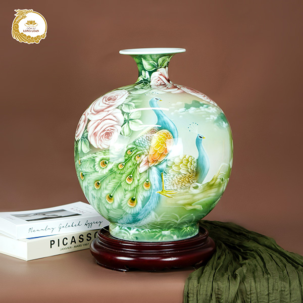 Bình hút lộc Công Danh Phú Quý – Gốm sứ Bát Tràng