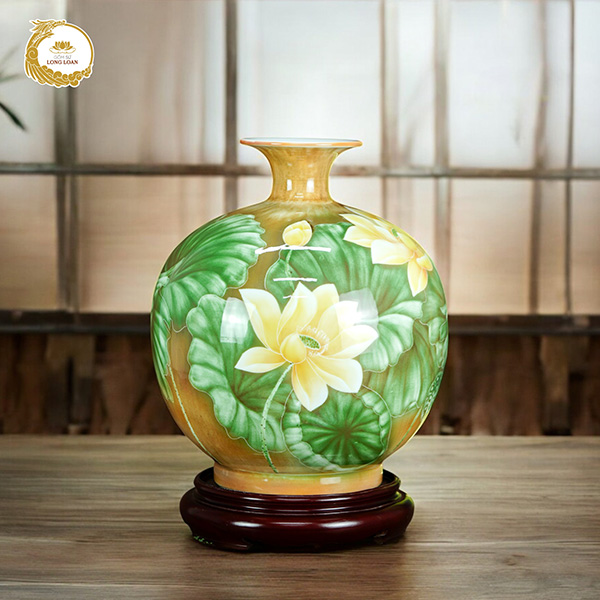 Bình hút lộc Liên Hoa Tịnh Cảnh – Gốm sứ Bát Tràng