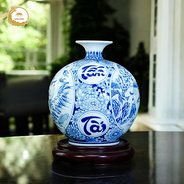 Bình Hút Lộc Tấn Tài Tấn Lộc – Gốm Sứ Bát Tràng Cao Cấp