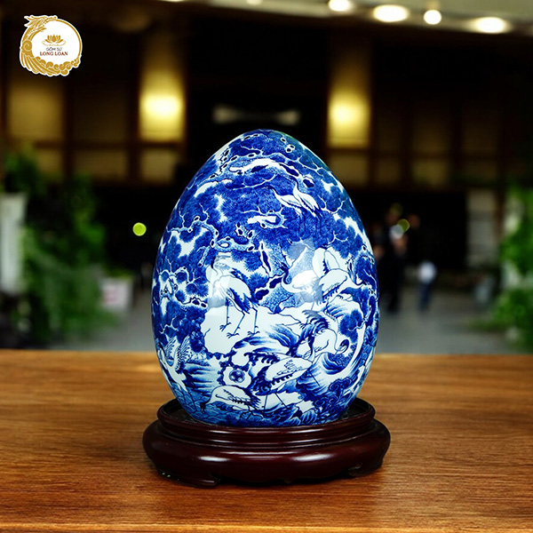Trứng cảnh Bách Hạc Quần Tùng – Gốm sứ Bát Tràng