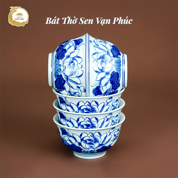 Bát thờ Sen Vạn Phúc – Gốm sứ Bát Tràng