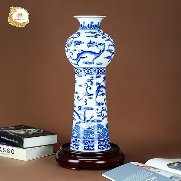 Bình gốm Vân Long Cát Tường – Gốm sứ Bát Tràng