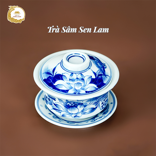 Bát trà sâm Sen Lam – Gốm sứ Bát Tràng