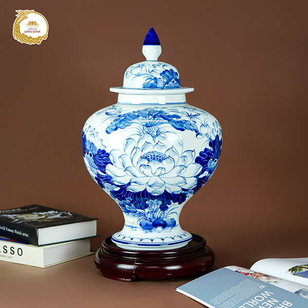 Chóe Liên Hoa Tịnh Cảnh men lam – Gốm sứ Bát Tràng