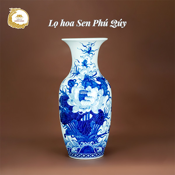Lọ hoa thờ Sen Phú Quý – Gốm sứ Bát Tràng