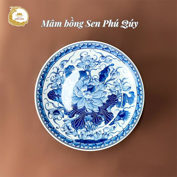 Mâm bồng Sen Phú Quý – Gốm sứ Bát Tràng