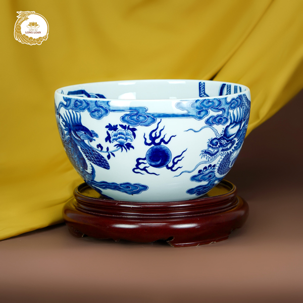 Bát minh đường tụ thủy Long Phụng Chầu Nguyệt – Gốm sứ Bát Tràng
