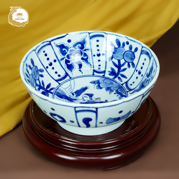 Bát minh đường tụ thủy men lam – Gốm sứ Bát Tràng