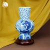 Bình gốm Hải Vận Hanh Thông men lam gốm sứ Bát Tràng