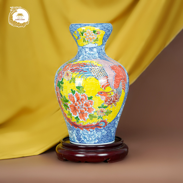 Bình gốm Phượng Hoàng Hoa Mẫu Đơn – Gốm sứ Bát Tràng