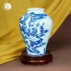 Bình gốm Sơn Thủy Hữu Tình men lam gốm sứ Bát Tràng
