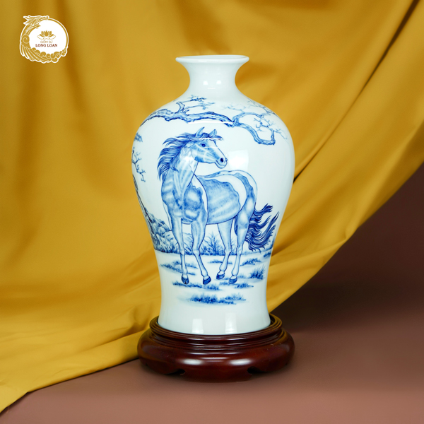 Bình gốm Tuấn Mã Bình An – Gốm sứ Bát Tràng