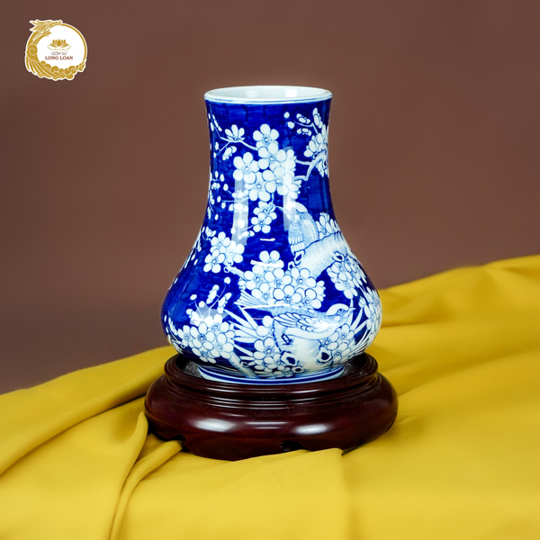 Bình gốm Đào Hoa Khai Phúc – Gốm sứ Bát Tràng
