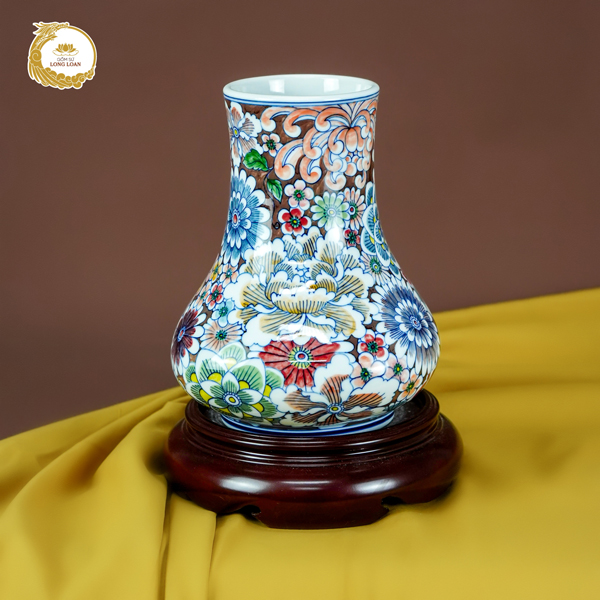 Bình gốm Hoa Ngàn Sắc – Gốm sứ Bát Tràng